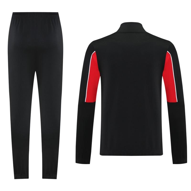 25/26 AC Milan Black/Red Full Zipper Jacket +Long Pants