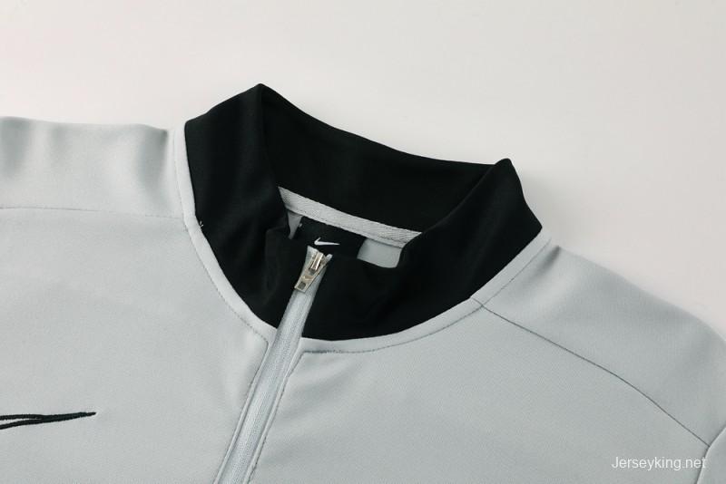 2025 Nike Grey Full Hoodie Zipper Jacket +Long Pants