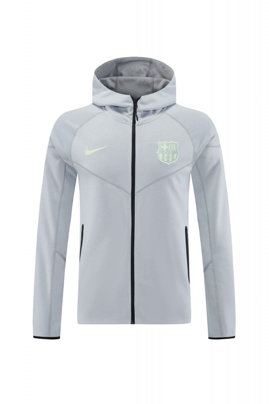 25/26 Barcelona Grey Full Zipper Hoodie Jacket +Long Pants