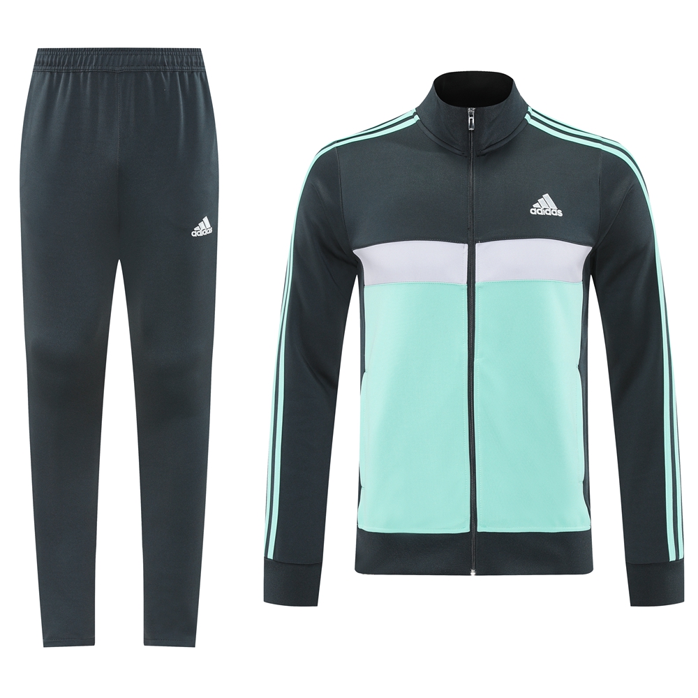 2025 Adidas Dark Grey Full Zipper Jacket +Long Pants