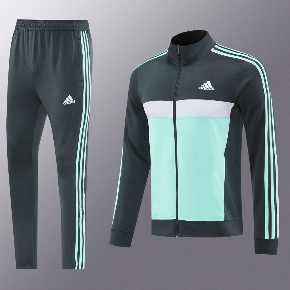 2025 Adidas Dark Grey Full Zipper Jacket +Long Pants