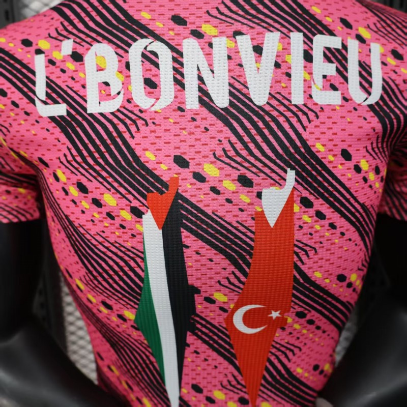 Player Version 25/26 CD Palestine Pink with Geometric Wave Pattern Jersey