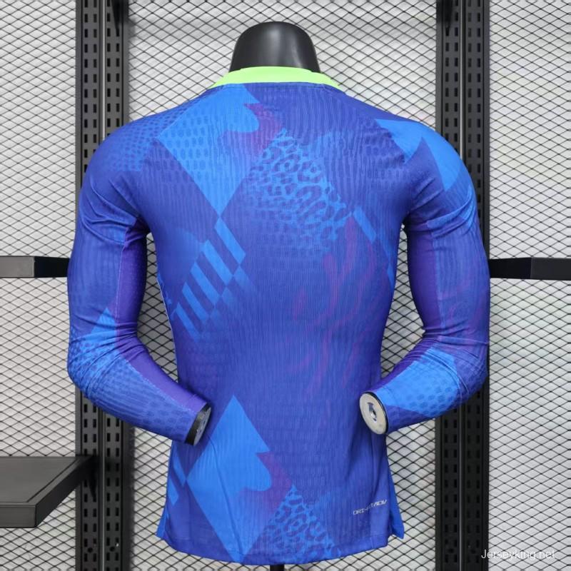 Player Version 2025 Brazil Away Long Sleeve Jersey