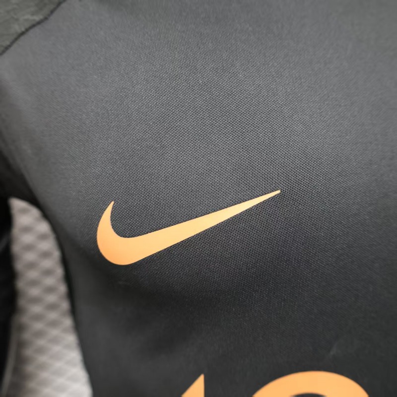 Player Version 25/26 Al-Ahli Black Champion Jersey With Golden Sponsor