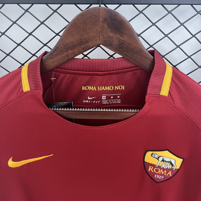 Retro 17/18 Roma Home Long Sleeve Jersey