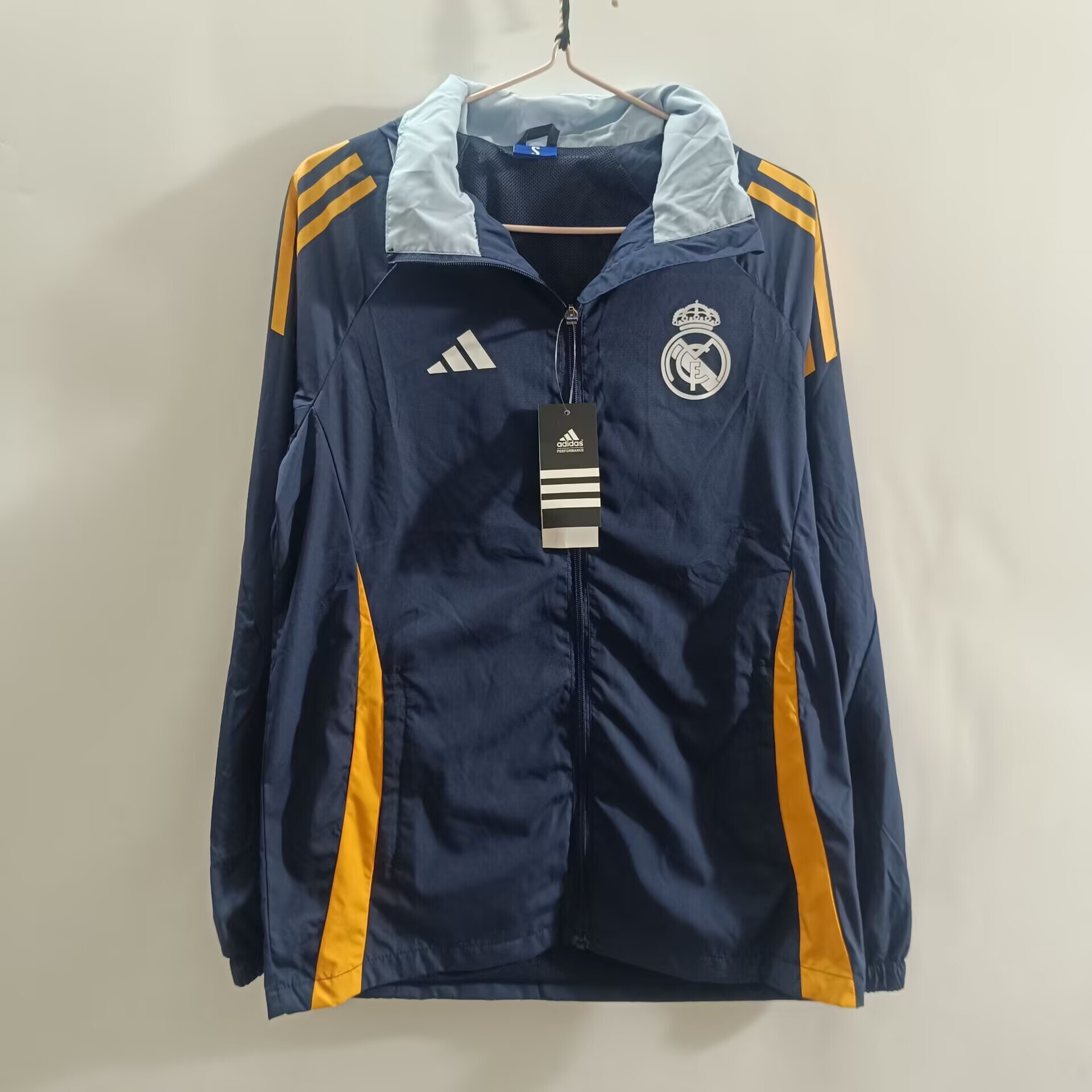 25/26 Real Madrid Blue Mid-length Windbreaker Jacket