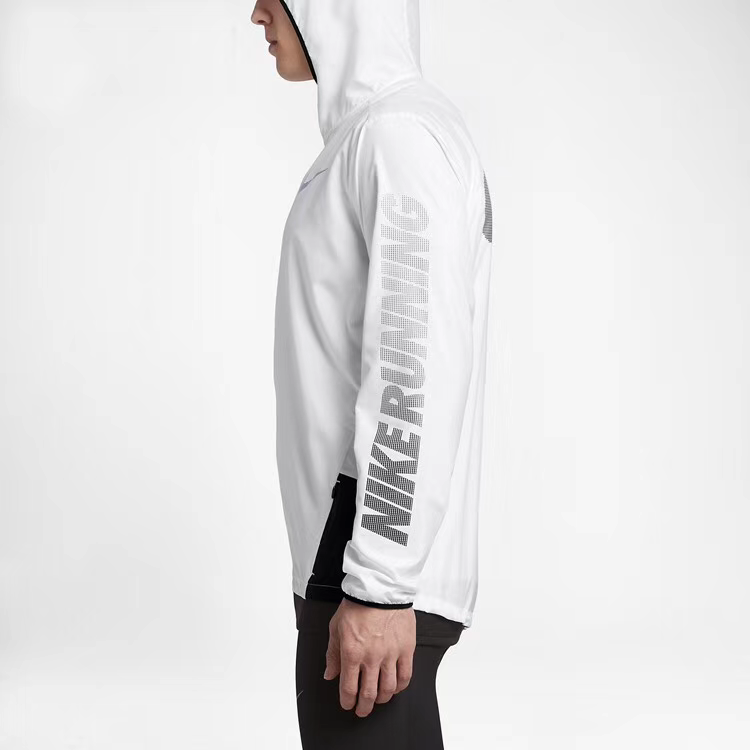 2025 Nike White/Black Full Zipper Hoodie Windbreaker