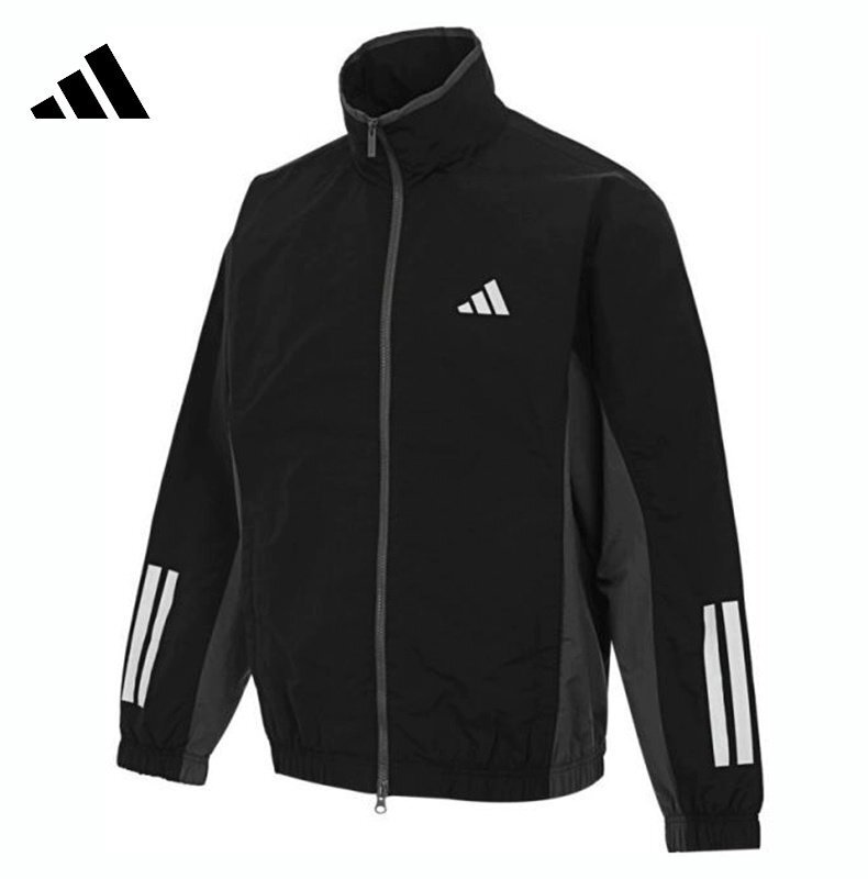 2025 Adidas Cream Colored Nylon Taslon Full Zipper Windbreaker