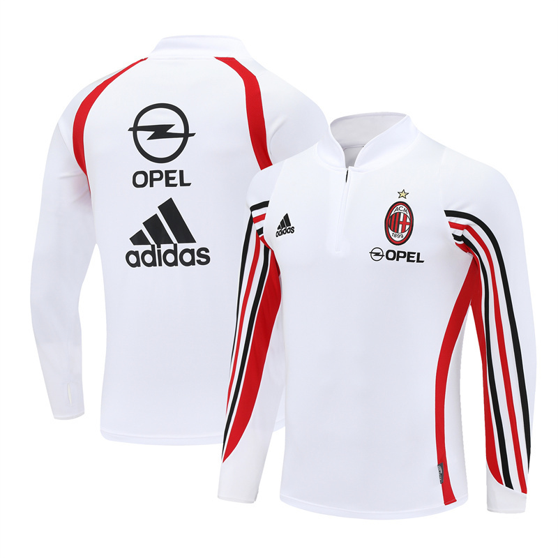 Retro 03/04 AC Milan White Half Zipper Jacket