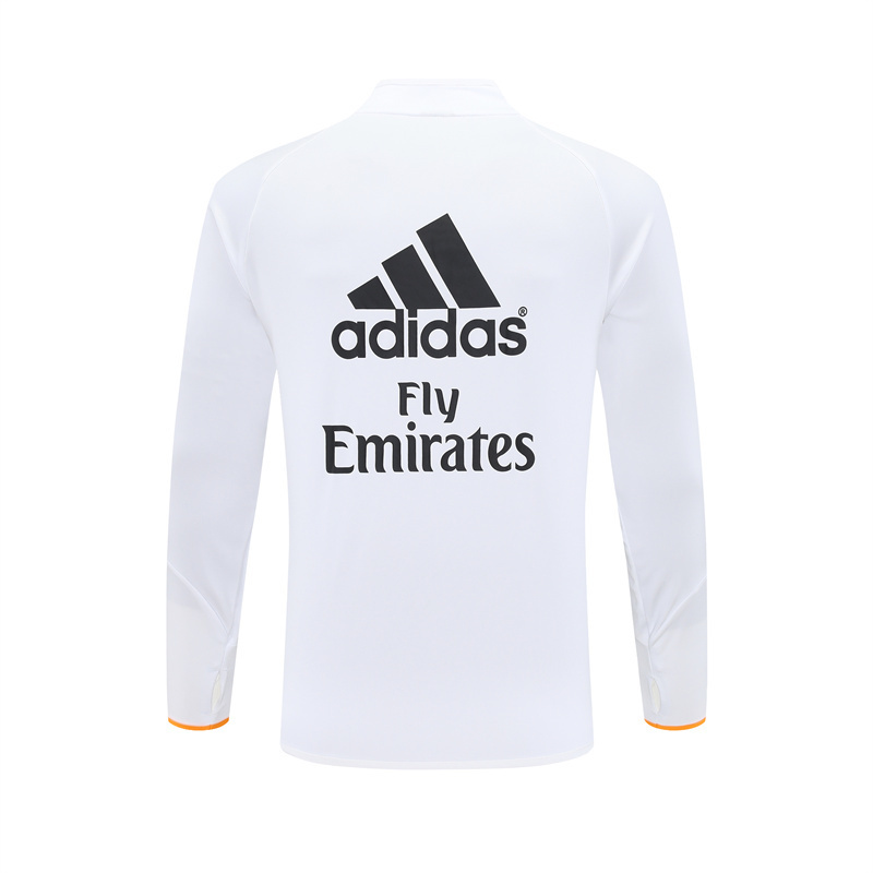 Retro 13/14 Real Madrid White Half Zipper Jacket