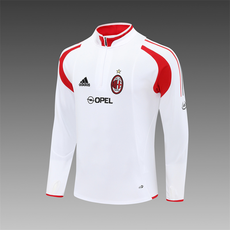 Retro 04/05 AC Milan White Half Zipper Jacket