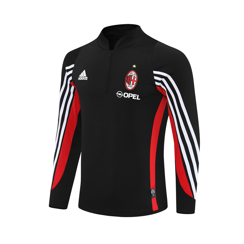 Retro 03/04 AC Milan Black Half Zipper Jacket