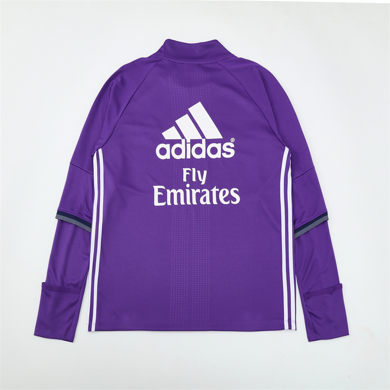 Retro 16/17 Real Madrid Purple Half Zipper Jacket