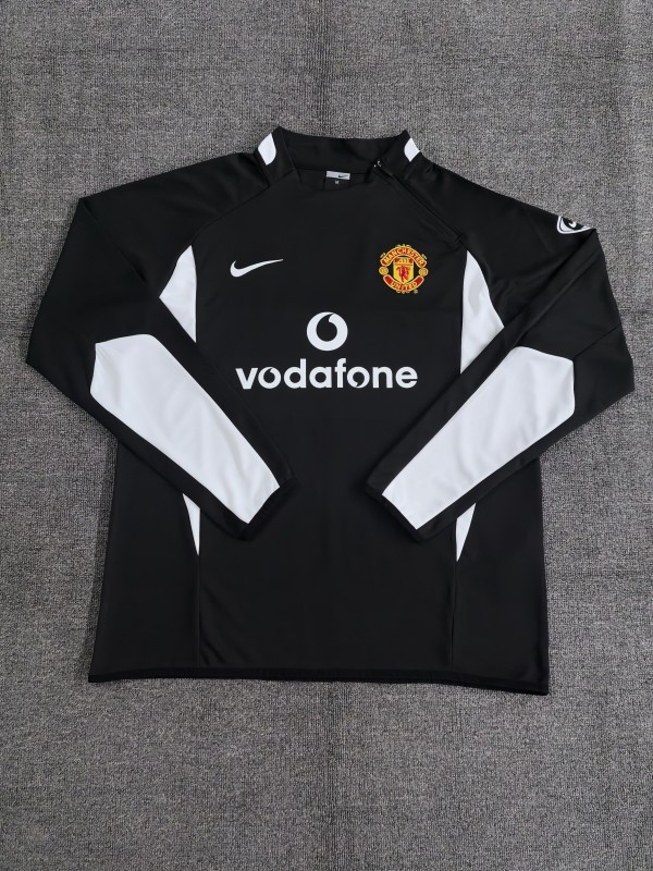 Retro 02/03 Manchester United Black Half Zipper Jacket