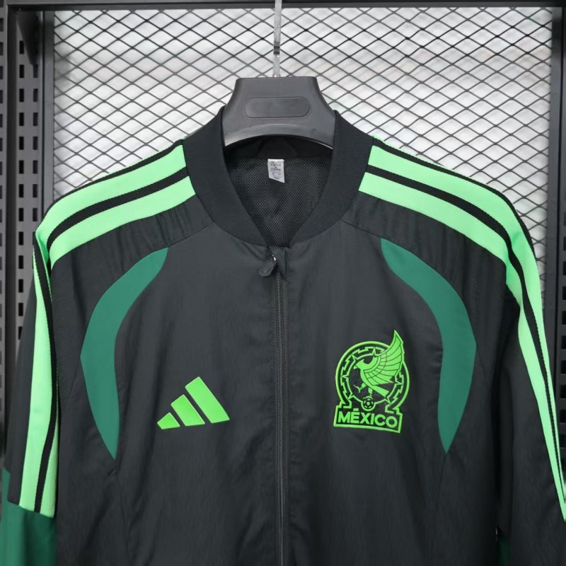 Player Version 2025 Mexico Black/Green Windbreaker (with Inner Lining)