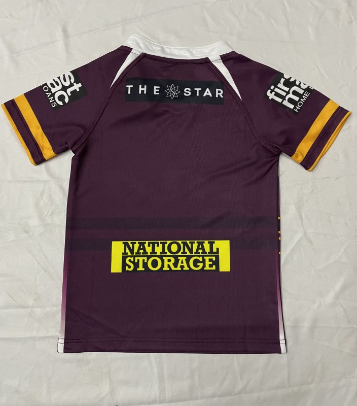 25/26 Kids Brisbane Broncos Maroon with Gold Stripes Jersey