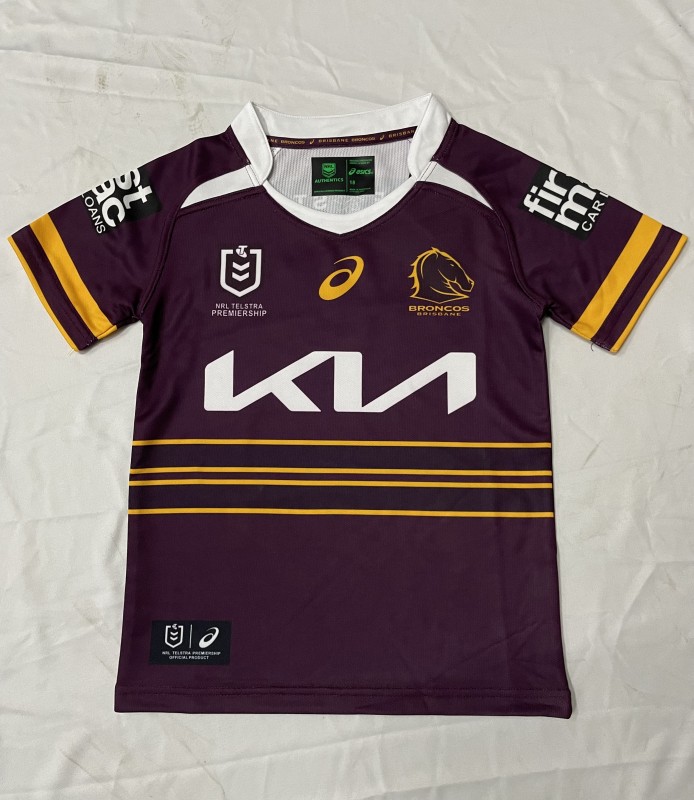 25/26 Kids Brisbane Broncos Maroon with Gold Stripes Jersey