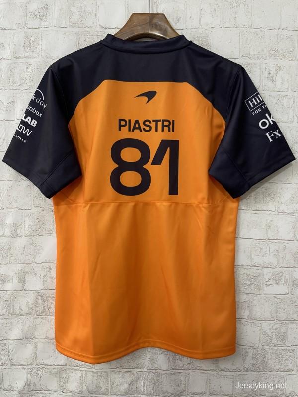2026 F1 McLaren Racing Papaya Orange with Black Raglan Sleeves Jersey