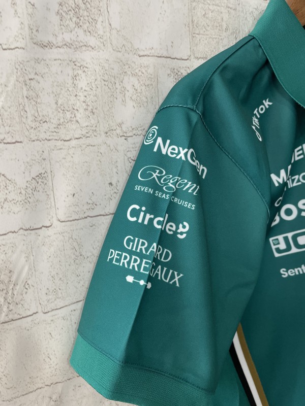 2025 F1 Aston Martin Aramco F1 Team Dark Green with Yellow Zipper Polo