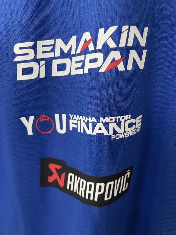 2025 F1 Yamaha Racing Team Blue and Navy Polo Jersey with Multiple Sponsors