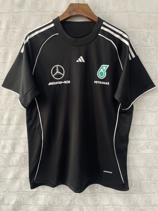 25/26  F1  Mercedes-AMG Petronas Black with White Stripes Training Jersey