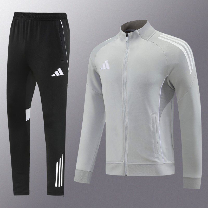 2025 Adidas Grey Full Zipper Jacket+Long Pants