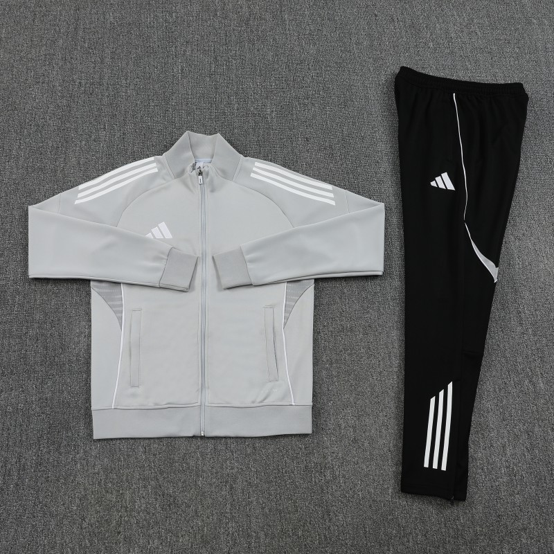 2025 Adidas Grey Full Zipper Jacket+Long Pants