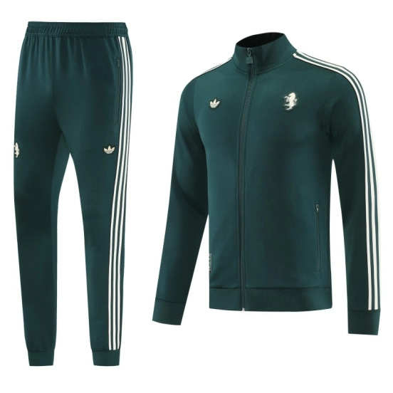 25/26  Juventus Retro Dark Green  Full zipper Jacket Tracksuit+ long pants