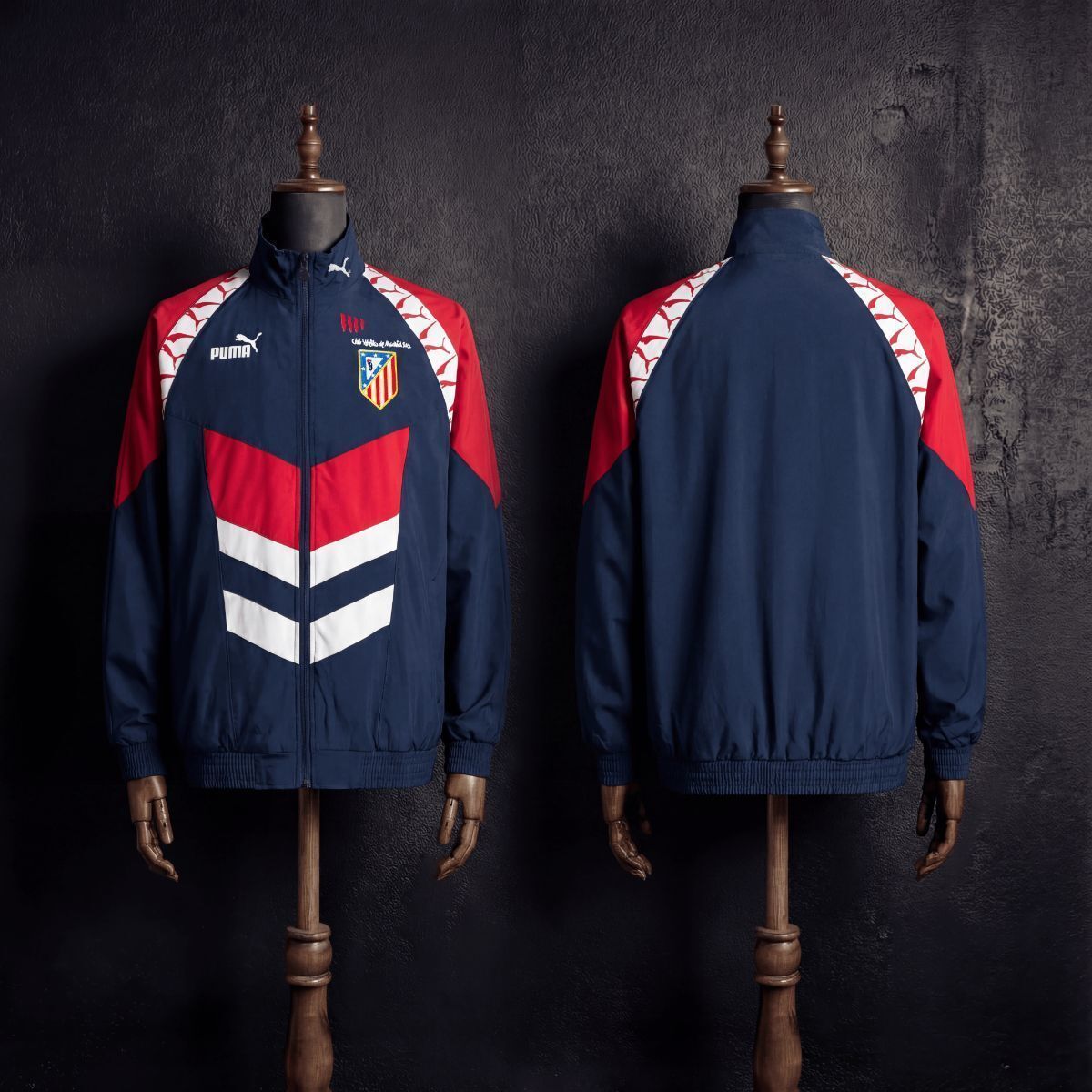 1996/97 Vintage Style Atletico Madrid Black Jacket Windbreaker