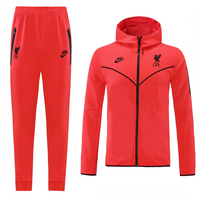26/27 Liverpool Red Full Zipper Hooded Jacket Tracksuit + Long Pants
