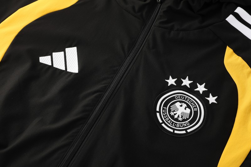2026 Germany Hoodie Black Full Zipper Windbreaker + Long Pants