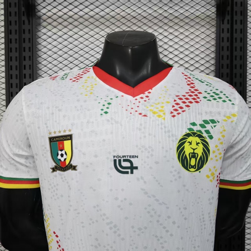 2026 Player Version Cameroon Home White with Red, Dot Pattern Jersey