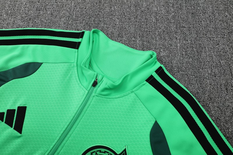 26/27  Mexico Green Half Zipper Jacket Tracksuit  + Long Pants