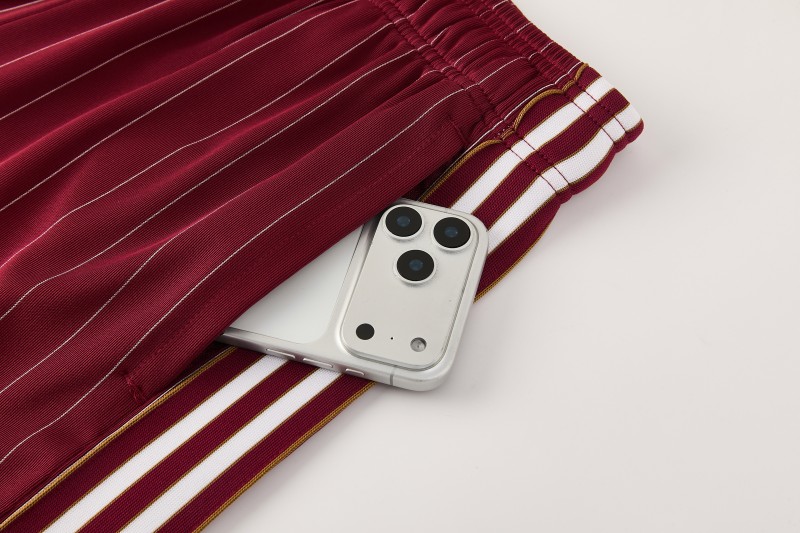 26/27  Arsenal  Maroon Pinstripe Short Sleeve+Soccer Shorts