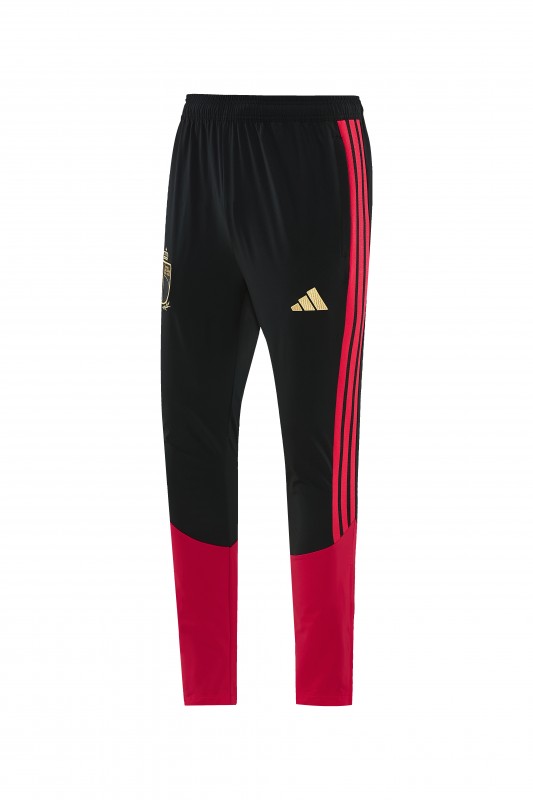 26/27 Belgium  Black Full Zipper Hooded Jacket Tracksuit + Long Pants