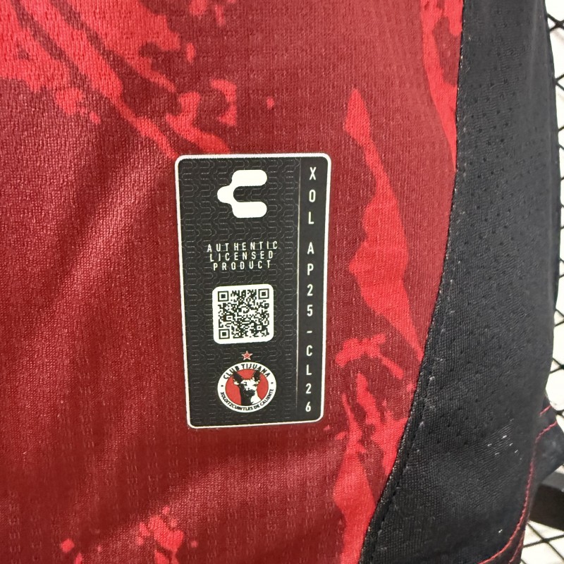 Player Version 25/26 Club Tijuana Red & Black home Jersey