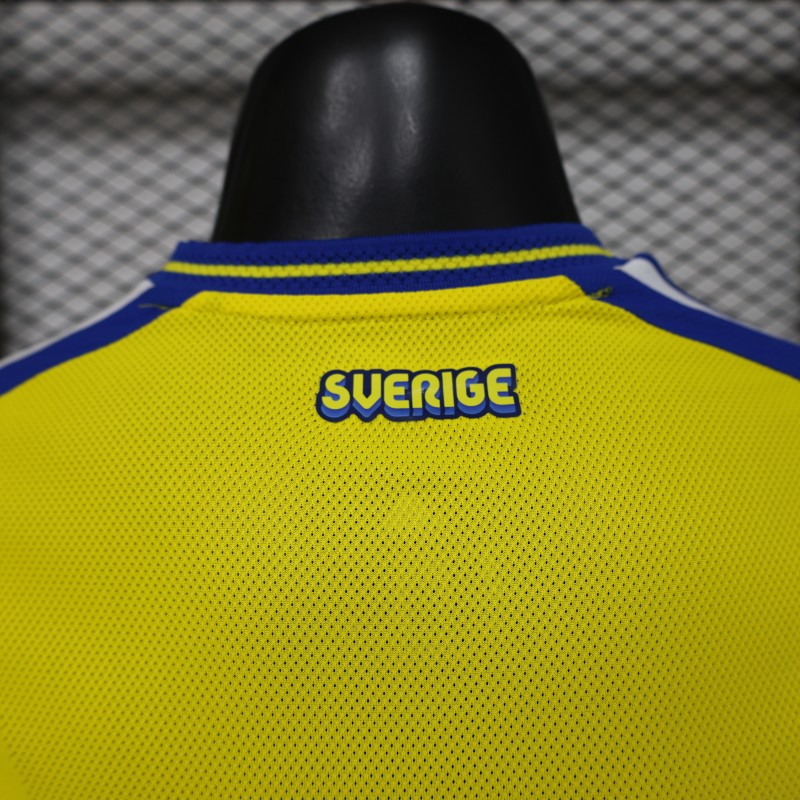 Player Version 2026 Sweden Yellow with Blue Panel Home Jersey