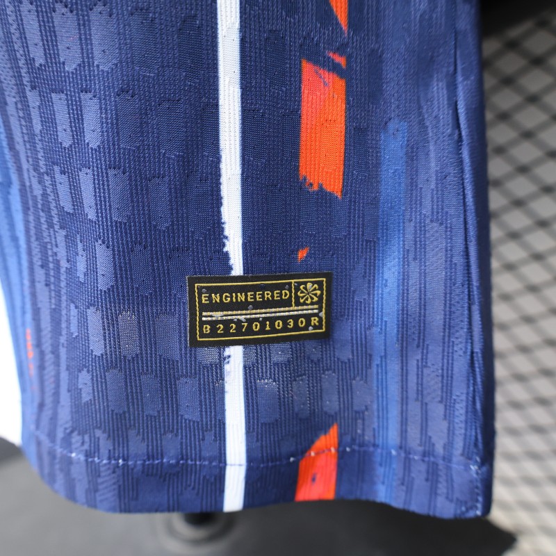 Player Version 25/26 Paris Saint-Germain Navy Blue with Orange Brushstroke Home Jersey