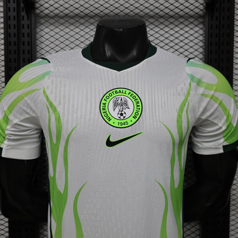 Player Version 2026 Nigeria  White with Green Flame Away Jersey