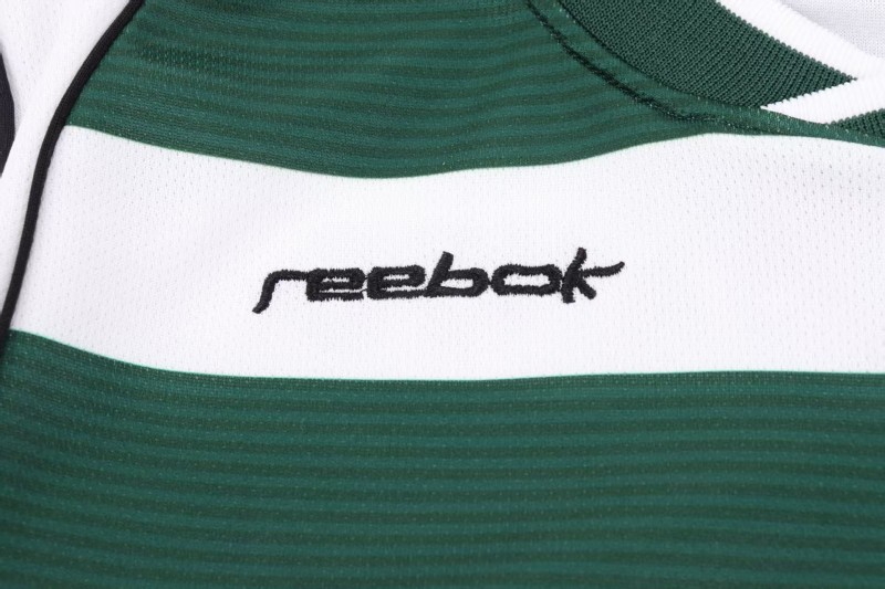 Retro Kids 01/03 Sporting CP White Green Home Long Sleeve Jersey