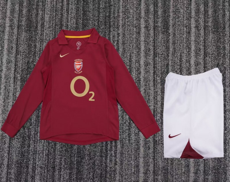 Retro Kids 05/06 Arsenal Home Long Sleeve Jersey