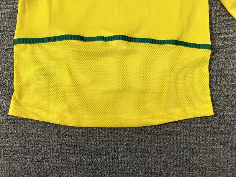 Retro Kids 2002 Brazil Home Long Sleeve Jersey