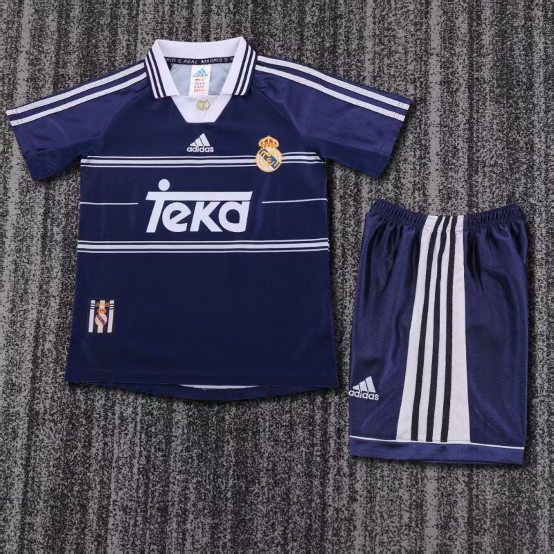 Retro Kids 98/99 Real Madrid Away Navy Jersey