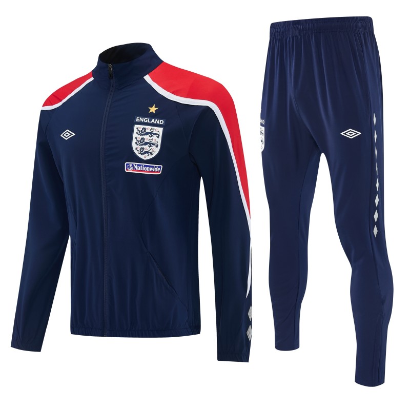 2026 England Navy Blue  Full Zipper Jacket Tracksuit + Long Pants