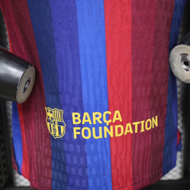 Player Version 26/27 FC Barcelona Deep Blue & Red Stripe  Home Jersey