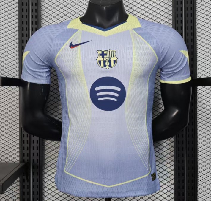 Player Version 25/26 Barcelona Light Blue with Geometric Pattern Jersey