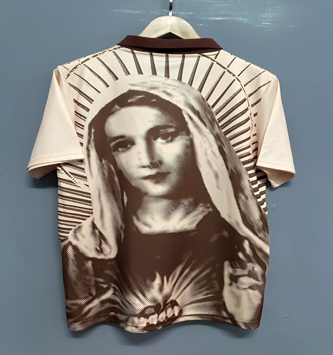 2025 Brazil Beige with Virgin Mary Print Jersey