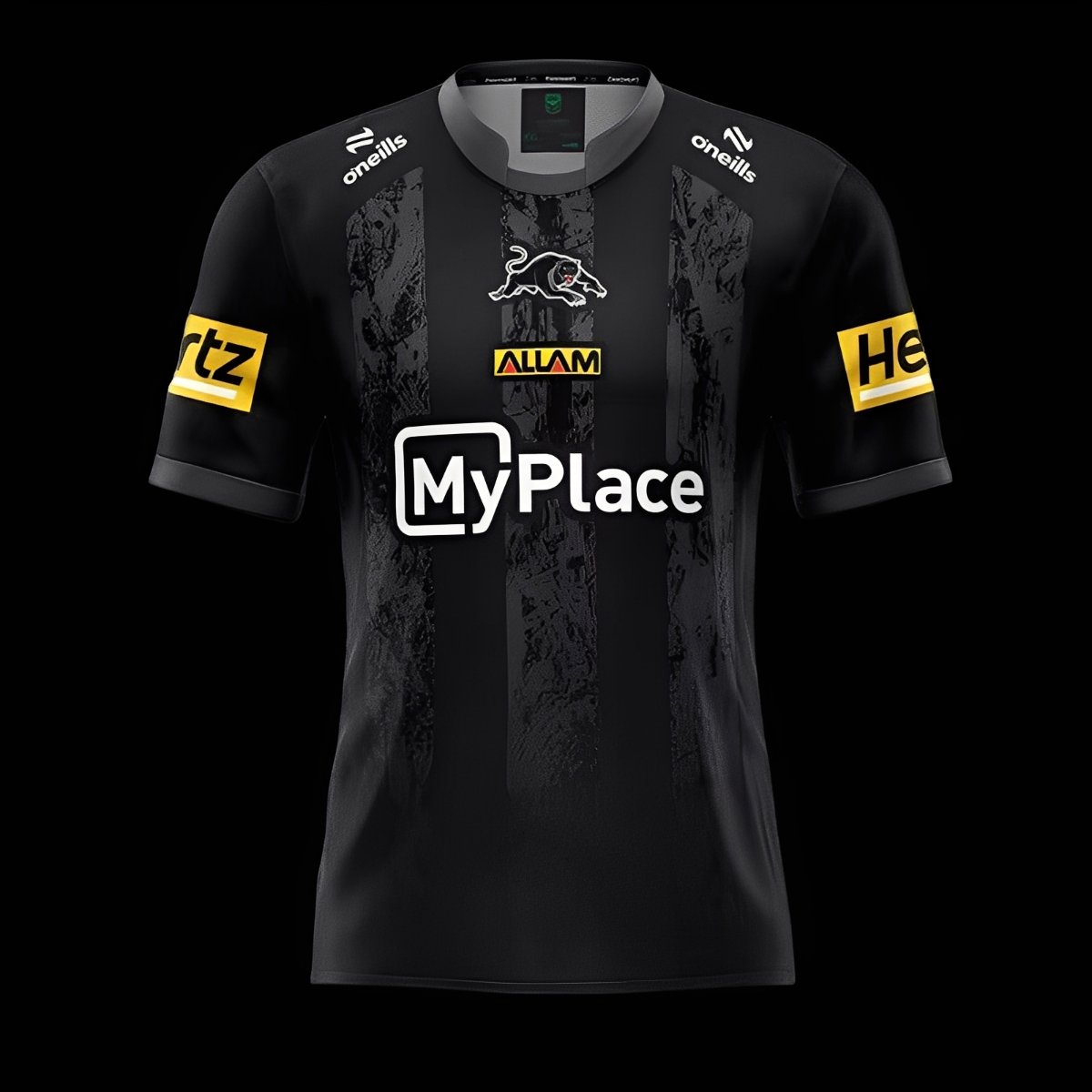 25/26 Hull FC Black with Grey Distressed Stripes Home Jersey