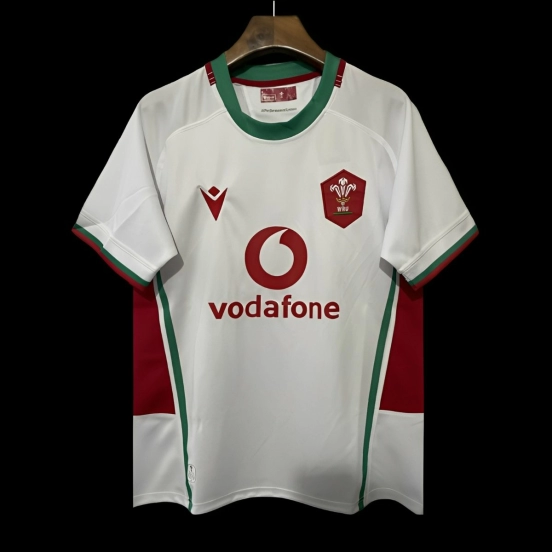 2025 Wales White with Red and Green Trim Away Jersey
