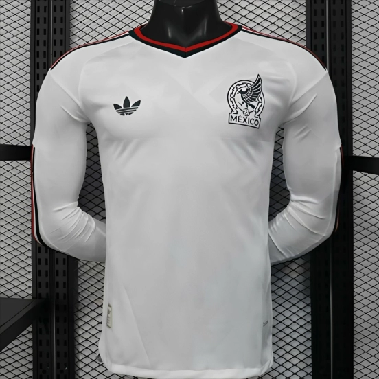 Player Version 2026 Mexico Away White Long Sleeve Jersey